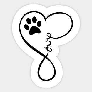 Dog Heart Love Paws Cute Cats Animals Symbol Protect Vegan Sticker